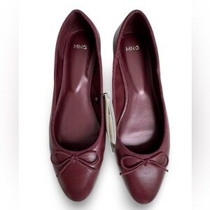 Mango Burgundy Women's Ballet Flats size 7.5 NWT